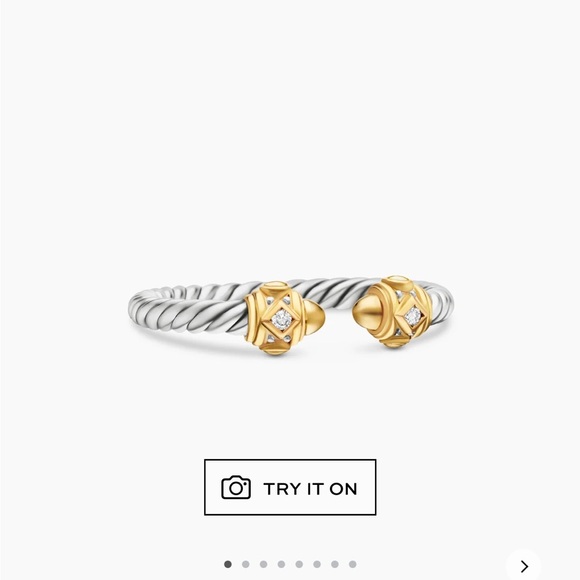 David Yurman Renaissance Ring with gold domes and diamond size 8.5. - Picture 2 of 6